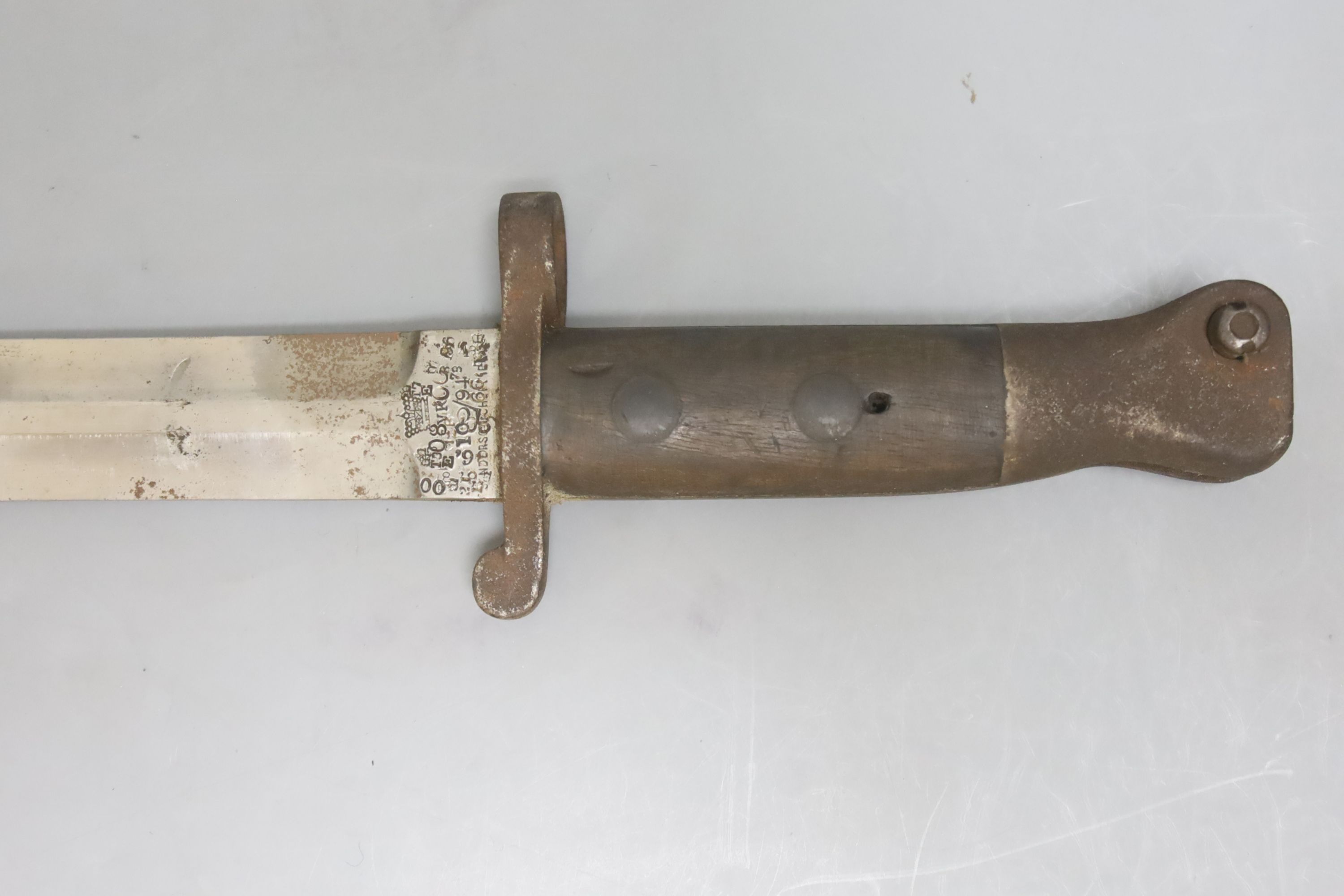 A 19th century French bayonet, together with an early 20th century English bayonet and a ‘Remember The Alamo 1836 The Stand of Colonel Jim' Bowie knife